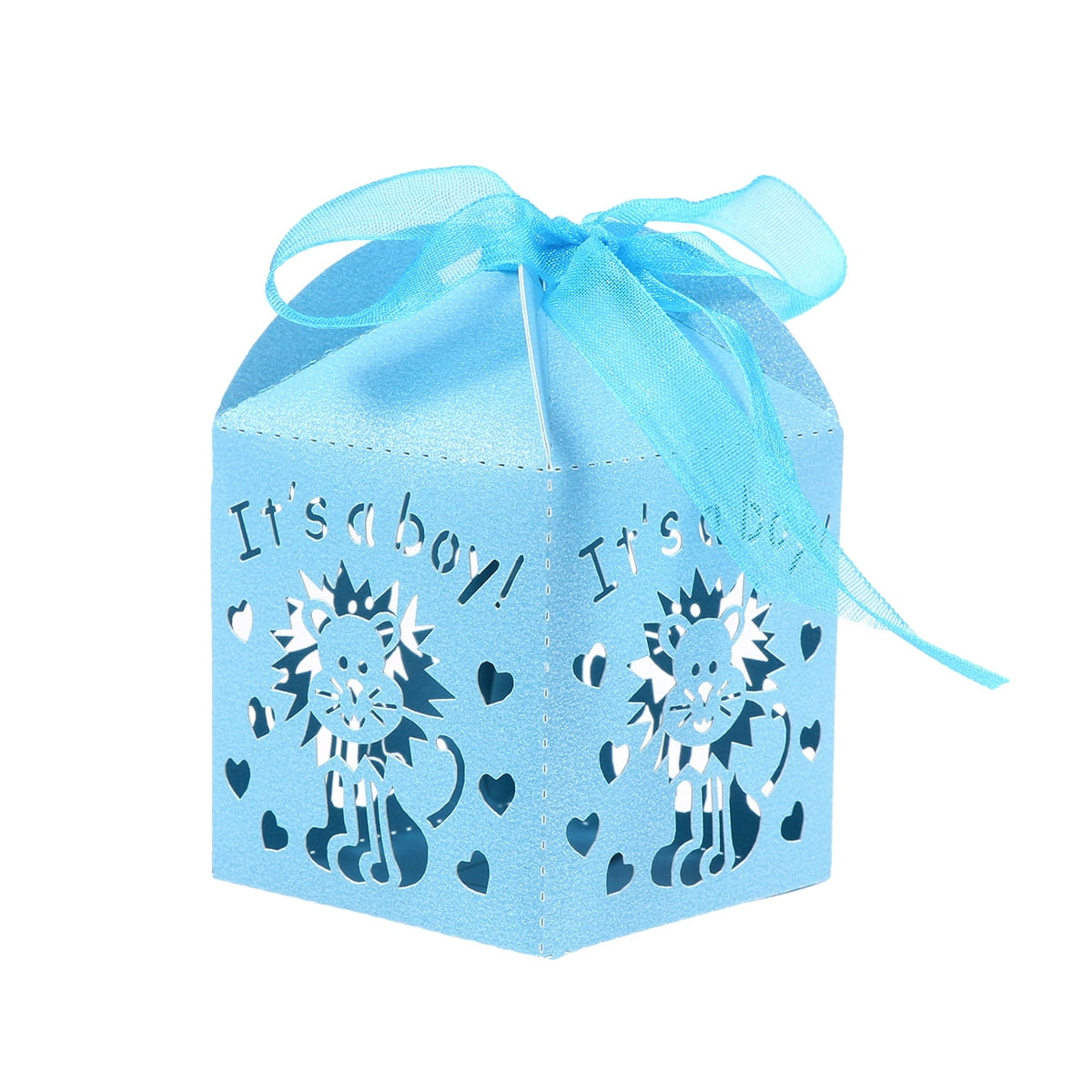Miangastore 50pcs Wedding Favor Boxes Hollow Out Craft Paper Box for Gifts Candy Sweets (Blue)