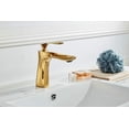 thumbnail image 4 of Grifo monomando para lavabo de baño, latón, oro, cromo, acabado dorado, monomando con lavabo Vhermosa WLJ-4552, 4 of 5