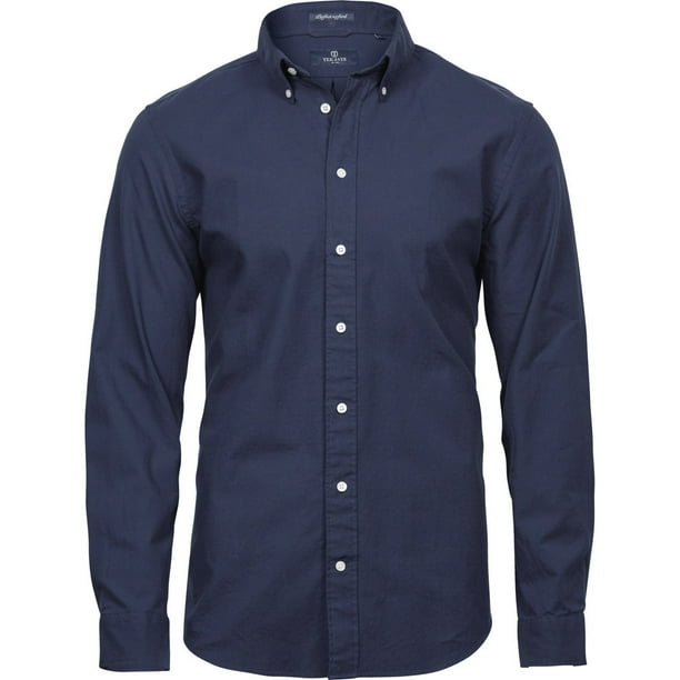 Camisa oxford azul hombre hotsell