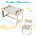 thumbnail image 3 of Costway Ensemble Multifonction pour Enfants Table et 2 Chaises avec Plateau de Table Double Amovible Naturel + Blanc, 3 of 10