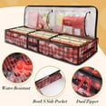 thumbnail image 2 of Homirary Christmas Decoration Storage PE Multifunctional Organizing Bag Snowflake Print with Reinforced Handles, 2pcs, Checkered Red, 2 of 8
