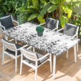 thumbnail image 2 of Grey Eucalyptus Leaves Table Cloths for 4 Foot Rectangle Tables, Watercolor Spring Summer Botanical Patio Waterproof Elastic Fitted Tablecloths, Washable Rectangular Table Cover for Camping, 2 of 8