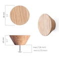 thumbnail image 3 of Pomos para armario TOROS store, 6 unidades, en forma de cono de madera, 4 cm, redondos, 3 of 6