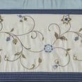thumbnail image 2 of Madison Park Serene Pleated with Floral Embroidery Window Panel, 50x84", Navy, 2 of 7