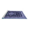 thumbnail image 2 of Ahgly Company Machine Washable Indoor Round Medallion Blue Traditional Area Rugs, 5' Round, 2 of 4