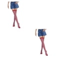 thumbnail image 4 of Qarigey Medias pantimedias sin costuras calcetines altos Iris rayas muslo juego de rol Cosplay carnaval niñas vestido fiesta tipo 25 tipo 25 2piezas, 4 of 6
