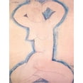 thumbnail image 2 of Modigliani, Amedeo 12x14 Gold Ornate Wood Framed with Double Matting Museum Art Print Titled - Caryatid Xx, 2 of 4