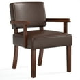 thumbnail image 5 of FAGAGA Accent Chair Set of 2 with Table, Mid Century Modern PU Leather Chair for Living Room, Oversized Chair for Reading Room, Reception Room, Bedroom | Leather Cherry, 5 of 8