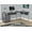 GREY, variant on Computer Desk - L-Shaped / Corner / 2 Drawers / 1 Cubby / Metal Legs / Reversible - 79"L X 47"W - Grey / Silver