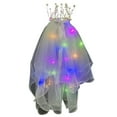 thumbnail image 5 of Luminous Veil Shiny Double Layer Crown Tassel Sparkling Photography Prop Headwear Kids Girl Princess Veil Party Wreath Headband Hair Accessories, 5 of 6