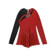 thumbnail image 6 of Zaldita Ice Figure Skating Dress Long Sleeves Skating Dress Womens Skating Competition Red&Black L, 6 of 7