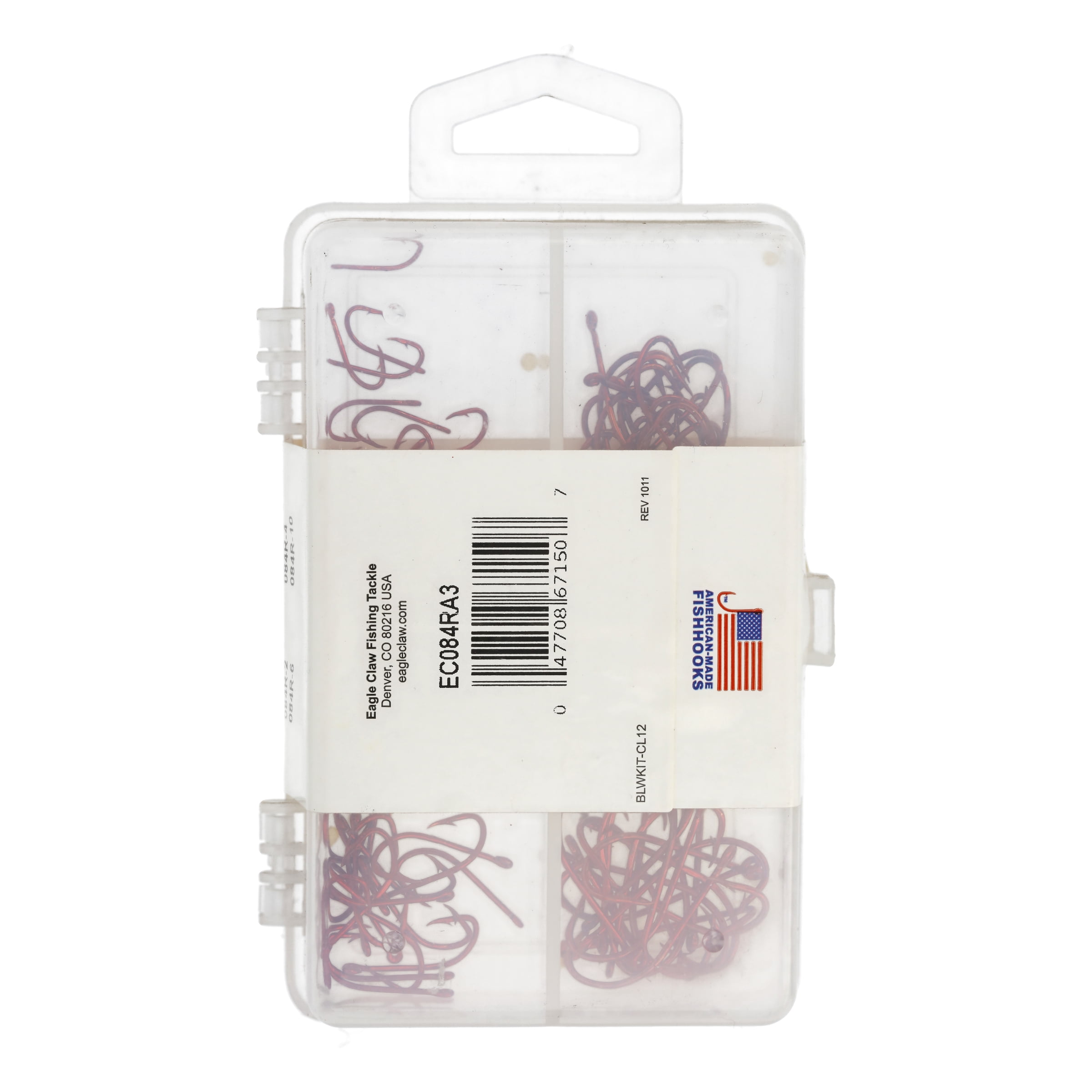 Eagle Claw EC084A3 Plain Shank Hook Assortment Kit, Bronze, 80 Piece, EC084A