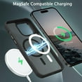 thumbnail image 2 of iPhone 14 Pro Max Case, iPhone 14 Pro Max Phone Case Compatible with Magsafe Translucent Matte Slim Anti-Scratch Military Grade Protective Magnetic iPhone 14 Pro Max Case, Black, 2 of 16