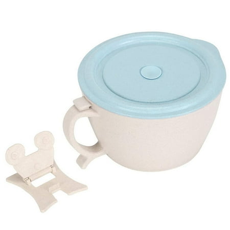 

Gneuro Instant Noodle Bowl Noodle Bowl with Lid Wheat Straw Soup Mug with Phone Holder Microwave and Dishwasher Safe Blue 1 Pcs