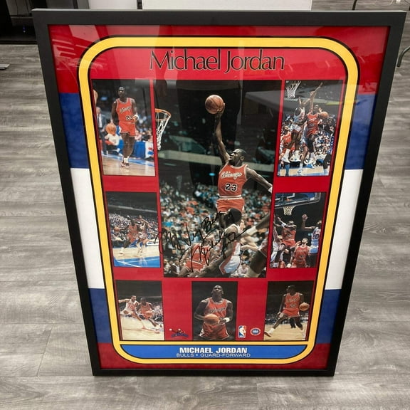 Michael Jordan Rookie Signed 1986 Fleer Starline Poster Huge Signature Beckett