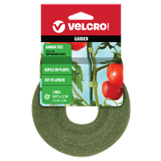 VELCRO Brand VEL-30071-USA ONE-WRAP Garden Ties | Plant Supports for Effective Growing | Strong Grips are Reusable and Adjustable | Cut-to-Length, 50 ft x 1/2 in, Green-Recycled Plastic