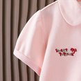 thumbnail image 4 of KPOPLK Summer Toddler Baby Girl Outfits Set Girls Short Sleeve Collar Embroidery Tee T-Shirt and Casual Shorts Clothes 1t 2t 3t 4t 5t 6t(10-11Years ,Pink), 4 of 8