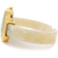 thumbnail image 3 of STC White Pearl Gold Acrylic Band Round Face Women's Bangle Cuff Watch New, 3 of 5