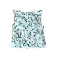 thumbnail image 3 of Summer Kids Girls Clothes Sleeveless Floral Print T-shirt Tops+Shorts Suits Costume Set Toddler, 3 of 9