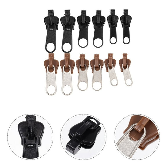 EXHUMKY 12Pcs Zipper Puller Zipper Pull Replacement Kit for Small Objects Handymen in 1.4x0.5x0.4in