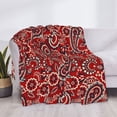 thumbnail image 4 of Throw Blanket for Couch, Vintage Red Paisley Super Soft Fuzzy Comfy Warm Cute Throw Blanket, Lightweight Cozy Plush Flannel Blanket Throws for Sofa Bed All Season, 4 of 5