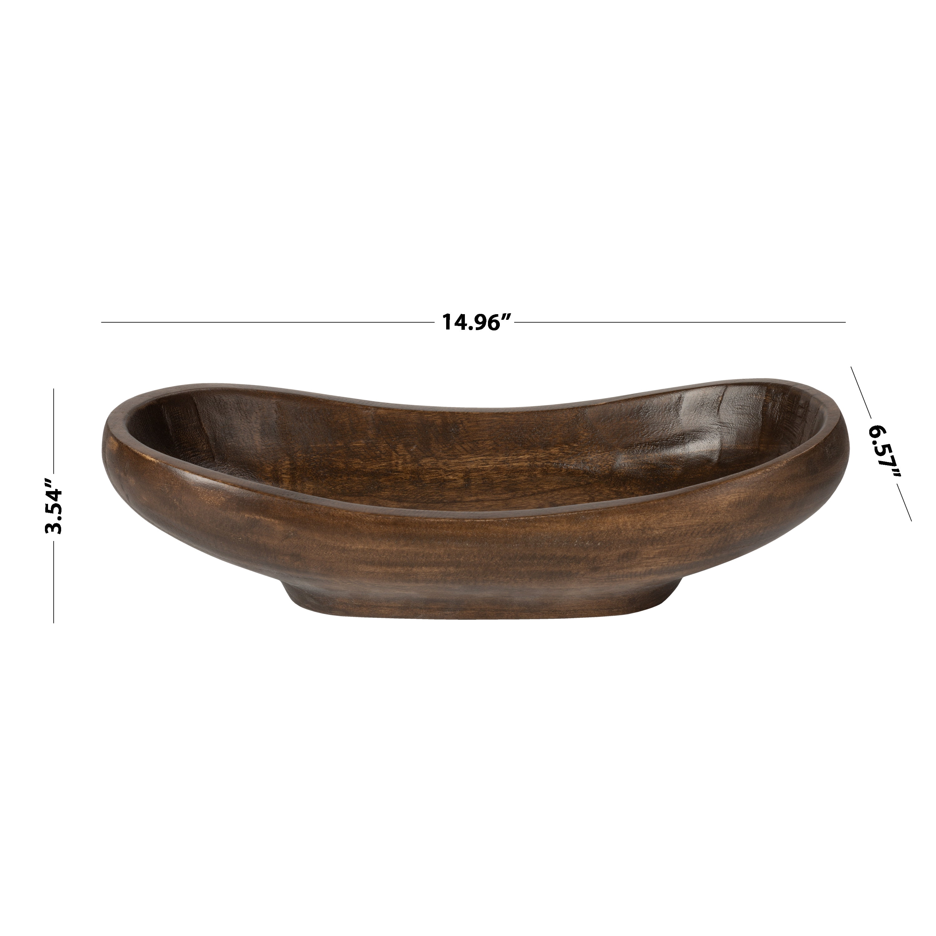 Better Homes & Gardens Carved Wood Decorative Bowl, Walnut Finish