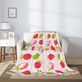 thumbnail image 2 of Sigee Hand Drawn Strawberry for Flannel Blanket - Ultra-Soft, Warm and Cozy, Perfect for Couch, Bed, or Travel-40"x30", 2 of 6