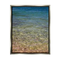 Stupell Underwater Clear Sea Floor Ripples Landscape Photography Gray Floater Framed Art Print Wall Art