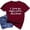 Wine, variant on Women Blouse Loose Shopping Tops Short Sleeve Casual Travel Printed Walking Jogging Shirt, L, Black
