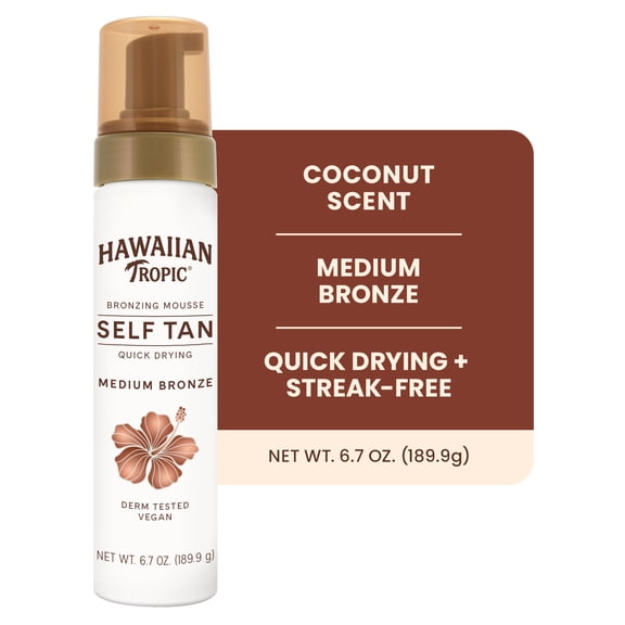 Hawaiian Tropic Self Tanning Mousse, Express Self Tanner Foam, Sunless Tanner, 6.7 oz