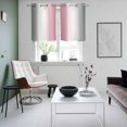 thumbnail image 4 of Pink Grey White Kitchen Curtains Small Short 39 Inch Length, Farmhouse Ombre Color Modern Simple Grommet Top Bedroom Living Room Curtains, Light Filtering Cafe Curtain Drapes 2 Panels Set 55''x39'', 4 of 9