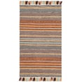 thumbnail image 2 of SAFAVIEH Montauk Lorenzo Striped Cotton Area Rug, Turquoise/Brown, 3' x 5', 2 of 6