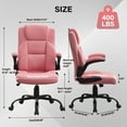 thumbnail image 3 of JONPONY Leather Office Chair, Big and Tall Office Chair 400LBS Wide Seat Ergonomic Computer Desk Chair High Back Executive Leather Chair Adjustable Task Chair Lumbar Back with 1-Year Warranty, Pink, 3 of 14