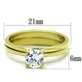 thumbnail image 2 of Women's Stainless Steel IP Gold 3.40(g) CZ Clear Ring Set, 2 of 4