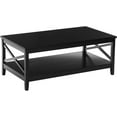 Duhome Coffee Table with Storage, Solid Wood Coffee Table Modern