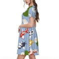 thumbnail image 2 of Disketp Colorful Koi Fish para Vestido de Manga Corta para Mujeres, Vestidos de Verano para Mujeres, Casual y Holgado para la Playa, 2 of 6