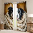 thumbnail image 2 of Homewish Cute Collie Dog Kitchen Curtains,Pet Lover Black Out Curtains Pack of 2 (42x63 Each),Cream, 2 of 6