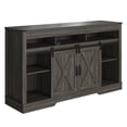 thumbnail image 3 of 58" Farmhouse Double-Door Three-Layer TV Cabinet in Dark Gray Living Room Tv Stand Entertainment Media TV Center, 3 of 7