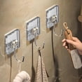 thumbnail image 2 of Heavy Duty Adhesive Hook, 180° Rotatable Stainless Steel Wall Hanger for Towels & Bags, No-Drill PET Glue Hook for Bathroom & Kitchen, 2 of 6