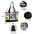 thumbnail image 2 of FORMRS Laptop Tote Bag for Women with 15.6" Computer Compartments Handbag, Purple Clover Pattern, 2 of 7