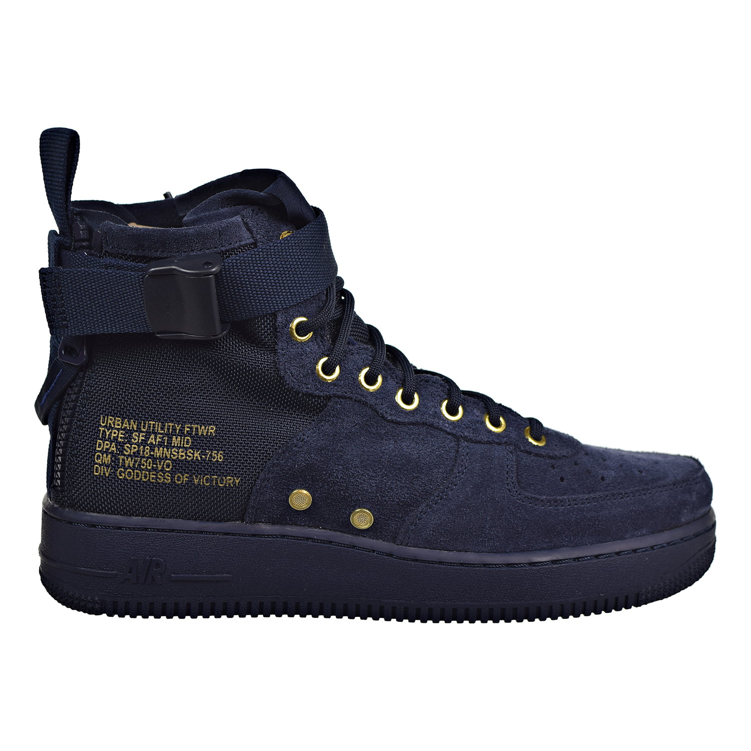 SF Air Force 1 Mid Mens Fashion Sneakers Obsidian/ Obsidian- 917753-400 US) - Walmart.com