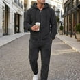 thumbnail image 4 of Ceisia Men's Loose Fit Fleece Tracksuit Set Full-Zip Hooded Jacket with Elastic Waist Drawstring Pants Gifts, 4 of 9