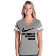 thumbnail image 1 of Womens Brain Cancer Football V-Neck T-Shirt, 1 of 5