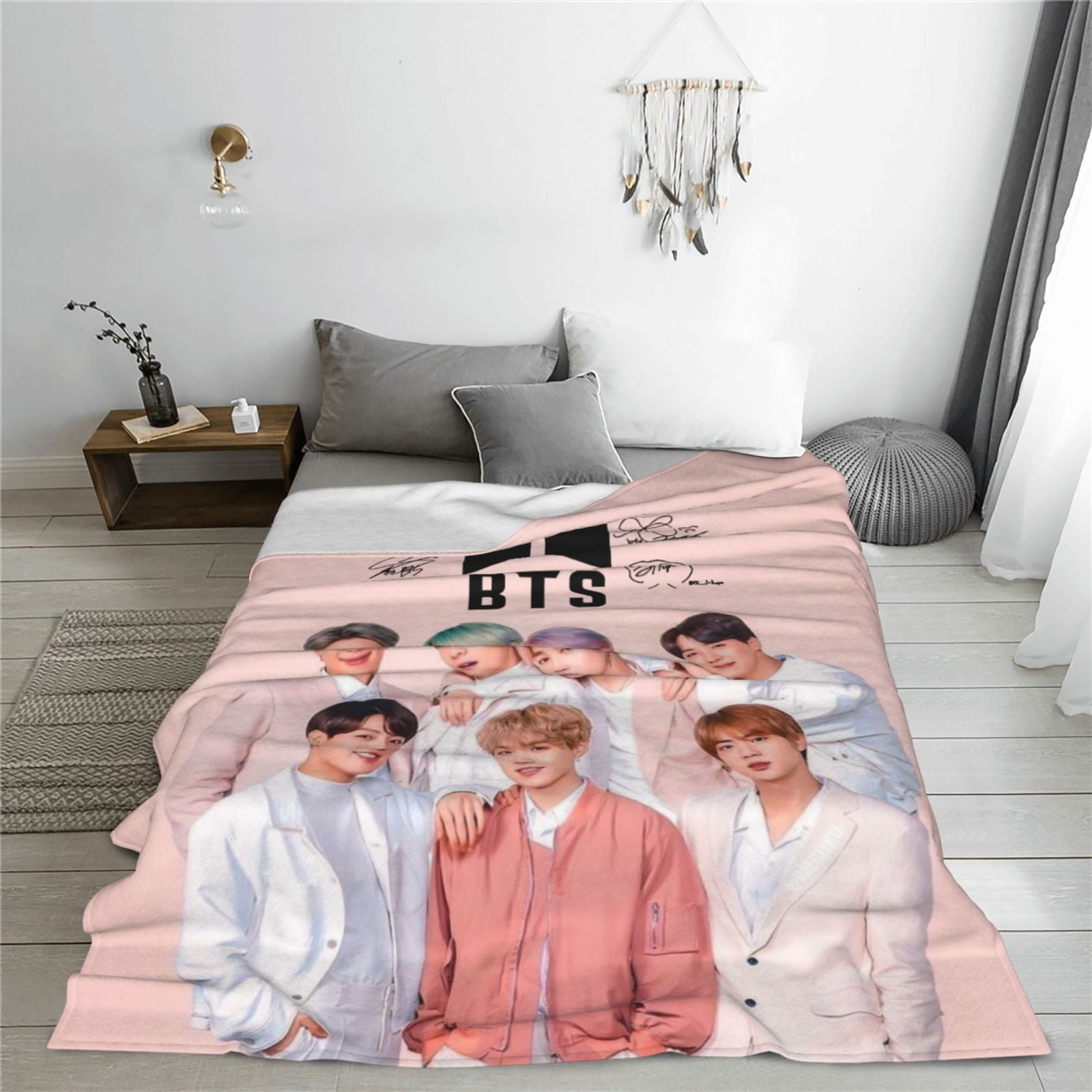 防弾少年団 BLANKET Kpop Bts Fleece Blanket Super Soft Cozy Throw Blanket 40