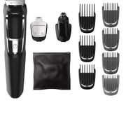 Philips Norelco Multi Groomer 13 Pieces Mens Grooming Kit for Beard, Face, Nose, and Ear Hair Trimmer and Hair Clipper - No Blade Oil Needed, MG3750/60