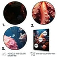 thumbnail image 3 of Designart "Coral Blue Octopus Dance" Animals Canvas Art Print, 3 of 5