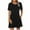 Black, variant on Sevevn Woman Fashion Comfortable Summer Solid Color Short Sleeve Round-Neck Dress Black S