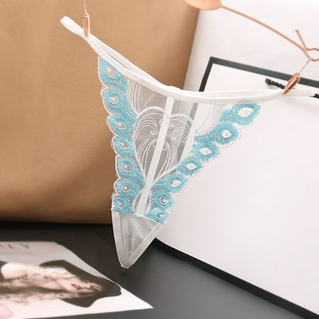 ZVNAH Women s Sexy G String Thongs  Valentine s Day Gifts  Couple Supplies  One Size  Floral Lace Panties Mesh Hollow Out See Though Panties