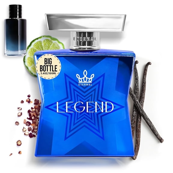 Eternal Fragrance LEGEND, Fresh Clean Citrus, Spicy Woody Eau de Parfum, Inspired by Savage Cologne for Men, 3.4 oz (100ml) Spray