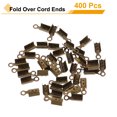 thumbnail image 3 of 400 Pcs Fold Over Cord Ends, 10.2x2.5mm Ribbon Crimp Ends Cap, Clasp Tips for Leather Craft Making Diy (Bronze), 3 of 6